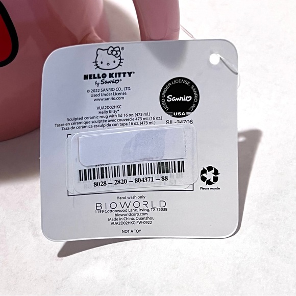 Hello Kitty HAPPY KISS DAY Ceramic Mug with Lid Pink - Picture 9 of 17